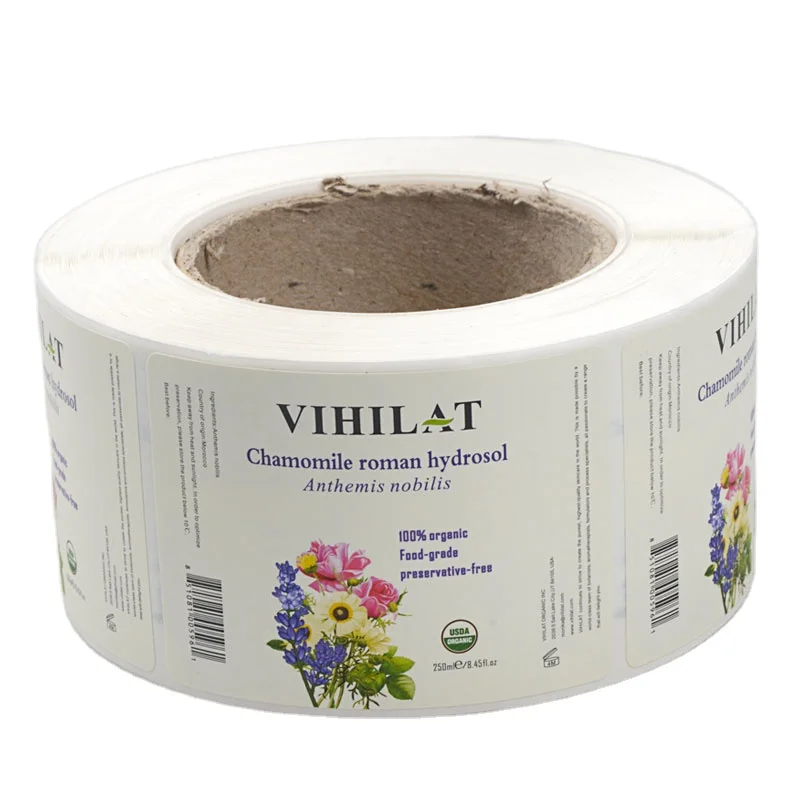 Customized cosmetic vinyl waterproof removable adhesive label sticker