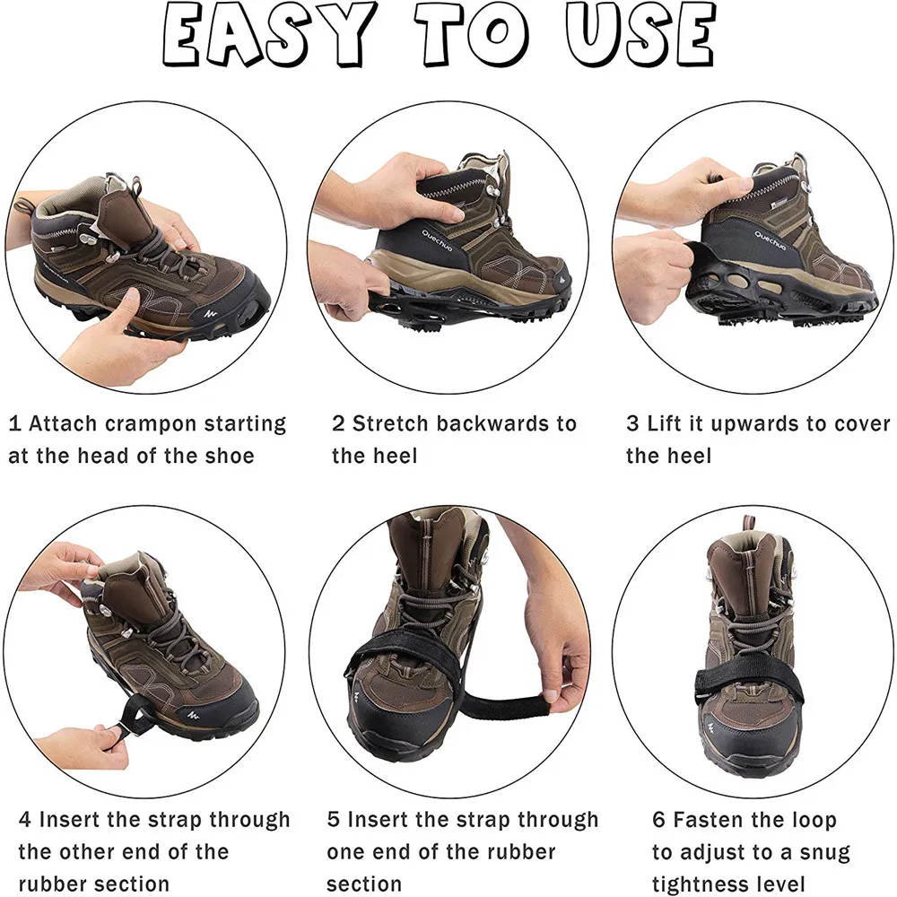 Зимний резиновый нескользящий чехол для обуви с волшебными шипами и захватом льда для прогулок и походов