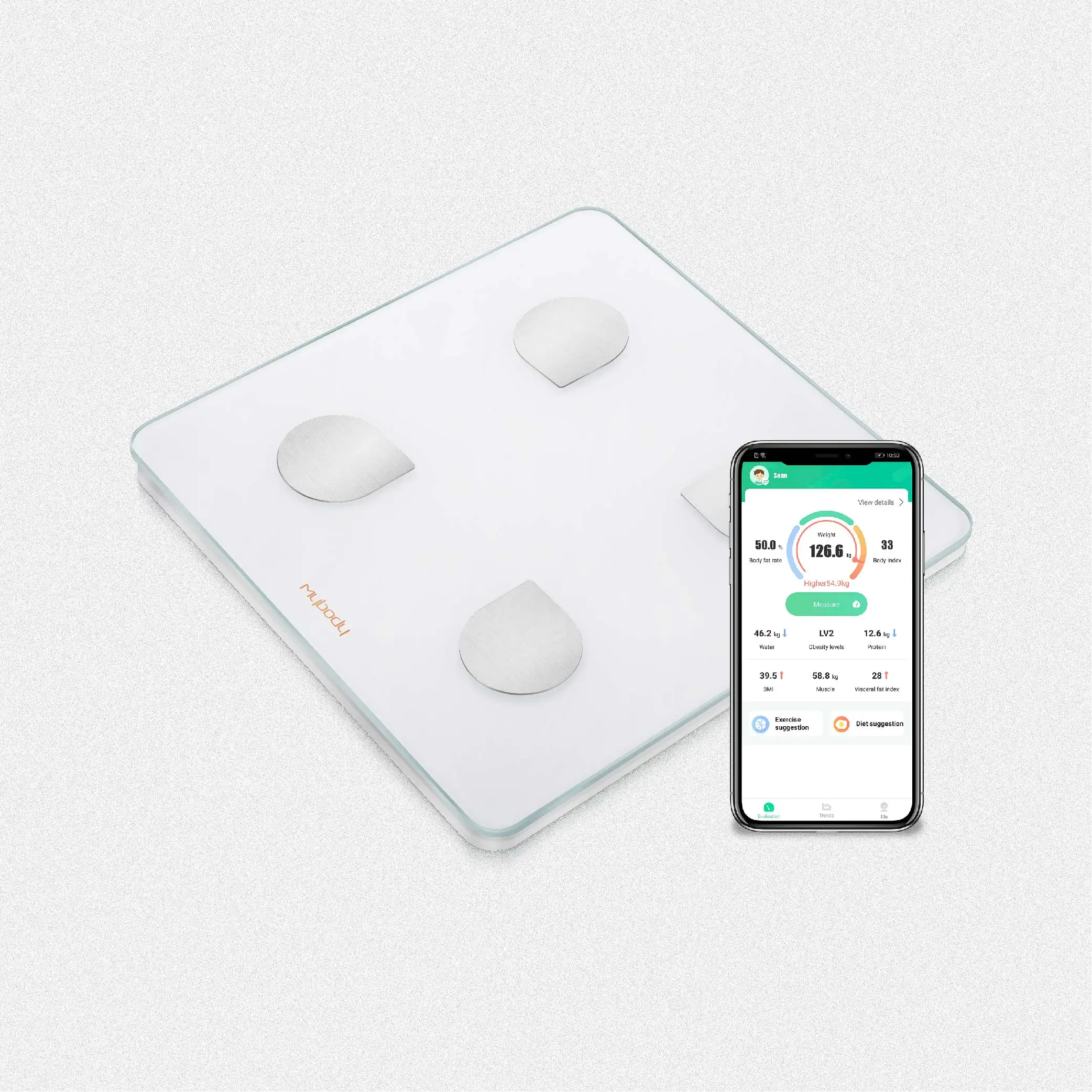  LED новый дизайн скрытый дисплей жировых отложений bluetooth расчитывающие долю умные
