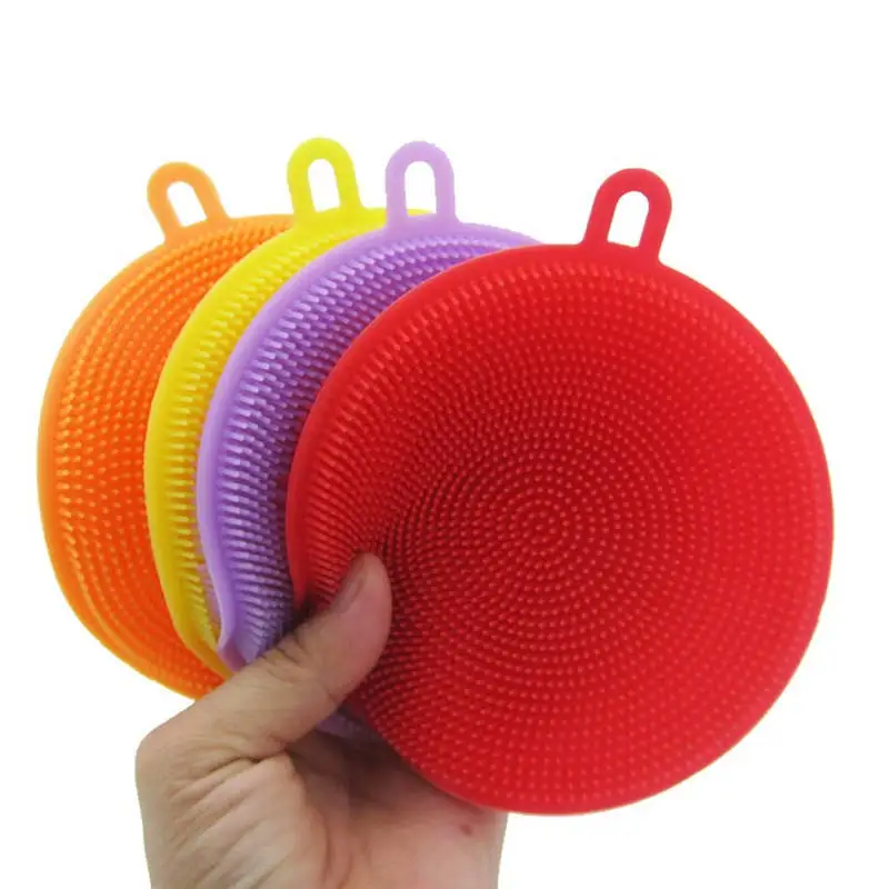Multifunctional Heat-resistant Food Grade Bpa Free Reusable Kitchen Cleaning Tools Silicone Washing Dish Scrubber Cleaning Brush