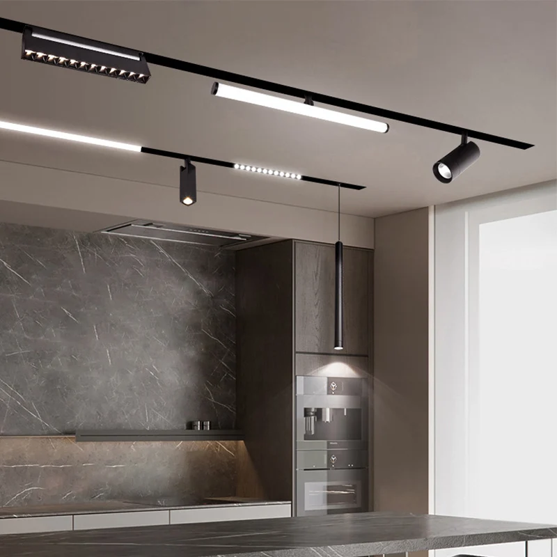 Multiple Shapes 2cm wide 1m long magnetic track round magnetic track light