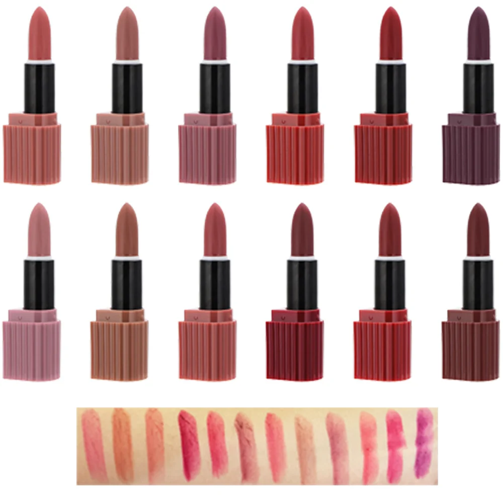 Long Lasting Waterproof Velvet Matte Lipsticks to customize Cosmetic lips Make Up Private Label Brand Logo Lipstick