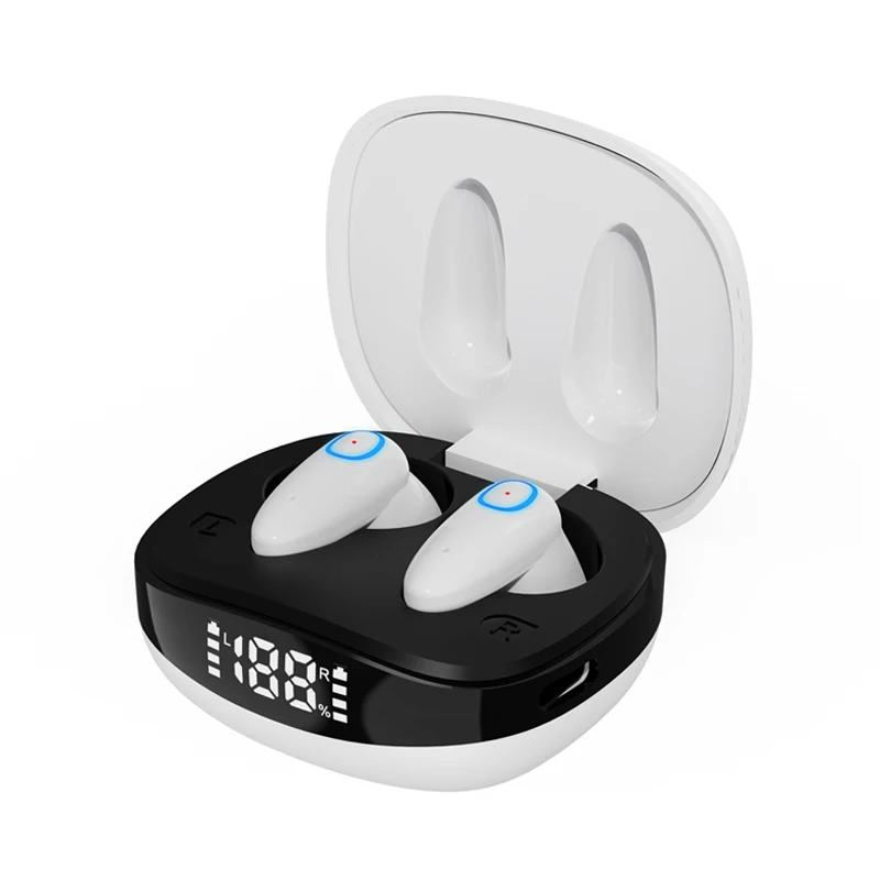 Mini Warless Display Pink Headphone TWS Stereo Touch Earbuds Music Headset BT 5.0 Type-c Bloototh Sleep Wireless Earphone