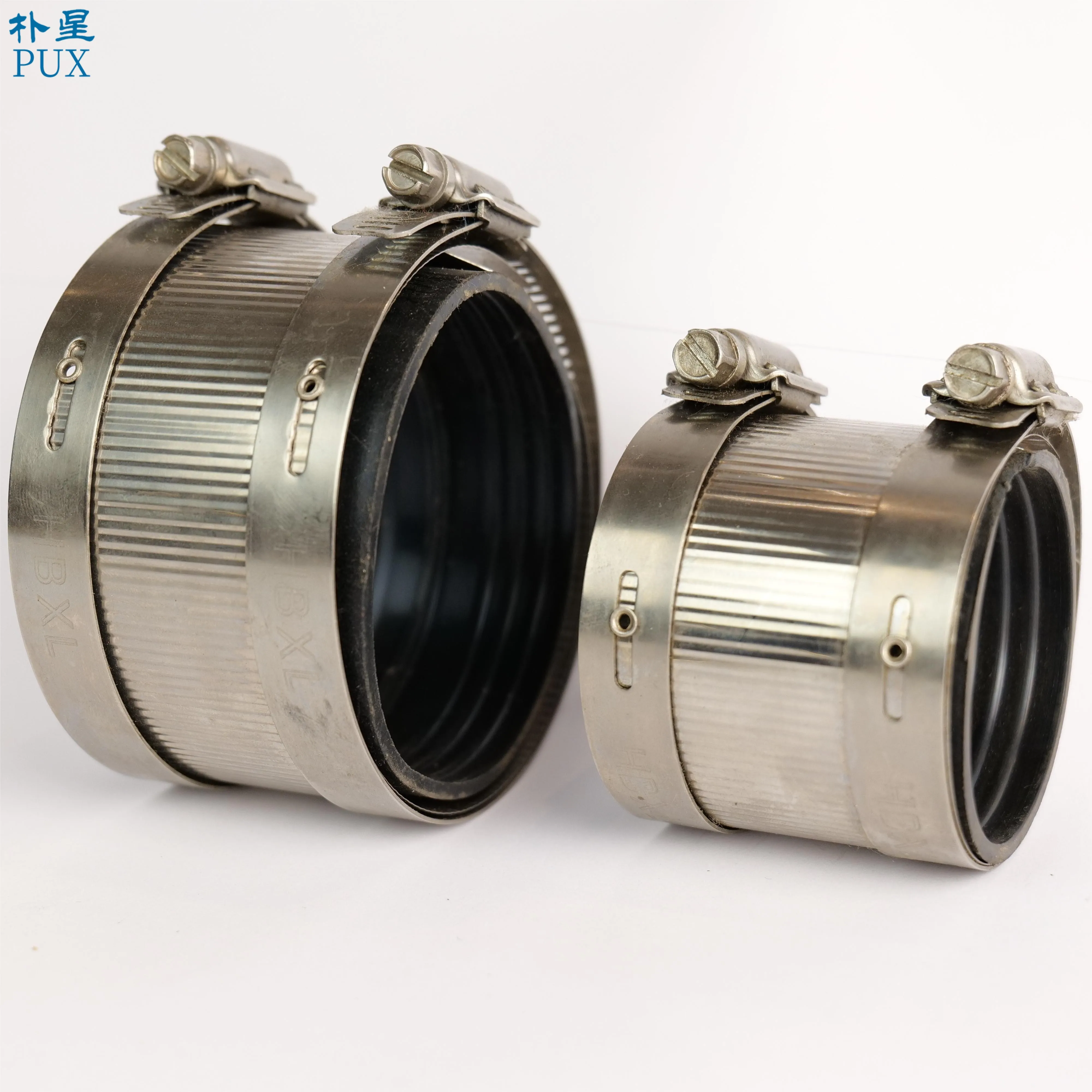 Heavy duty pipe fittings A type no-hub rubber lined couplings clamp