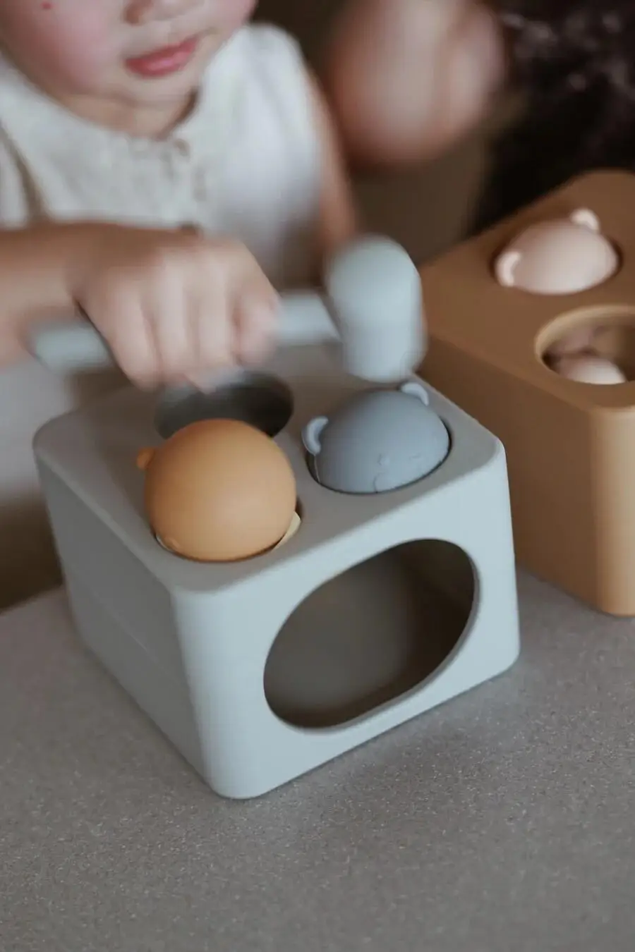 Silicone Hamster Knockout Activity Toy, Hamster Knockout Practice Fine Motor Skills Toy, Kids Silicone Mallet Hammer Hamster Toy