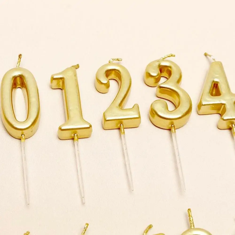Factory Price Gold Color Cake Age Birthday Candle Number