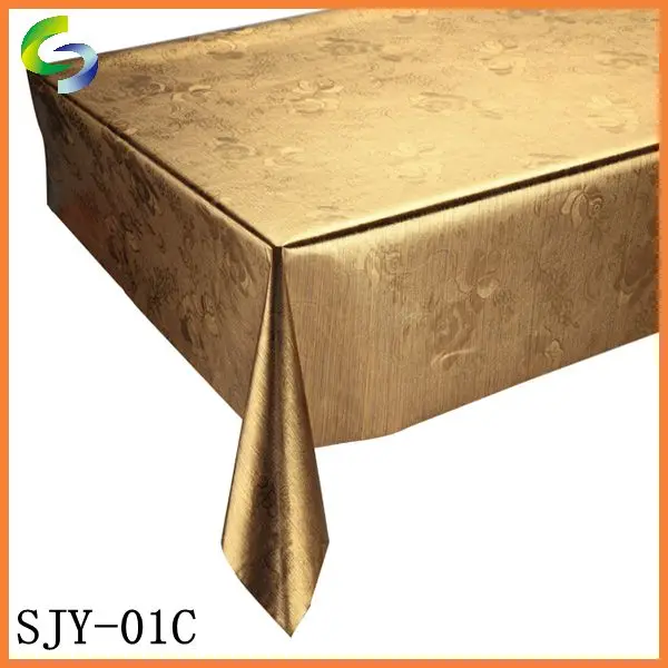 Luxury Gold and Silver PVC Printed Spanlace Backing Tablecloth Roll