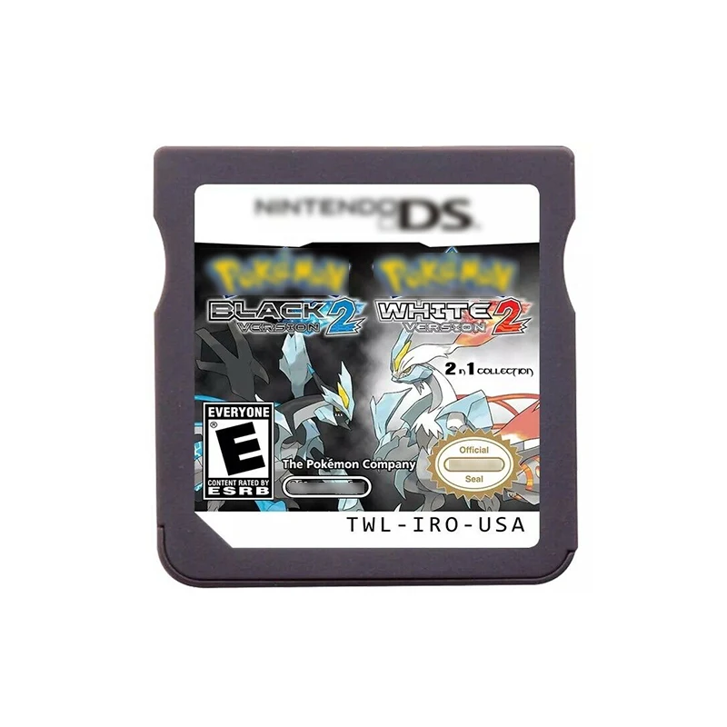 Черно-белый черный 2 Белый в 1 картридж для игровых карт Pokemon NDS 2DS