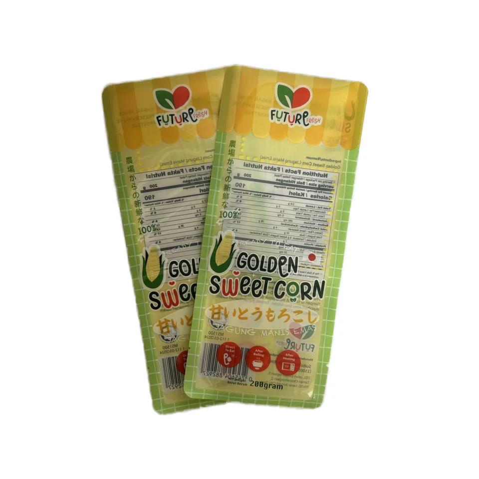 Frozen Sweet Pea Sweet Corn Kernel Packaging Design Three-Sided Seal Color Printing Supporting customized Plastic Bag