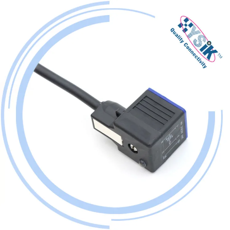 DIN 43650 A  24V DC 230V AC Voltage PG-9 Gland 2P+E 3P+E Female Solenoid Valve Connector Plug with Indicator Light for Switches