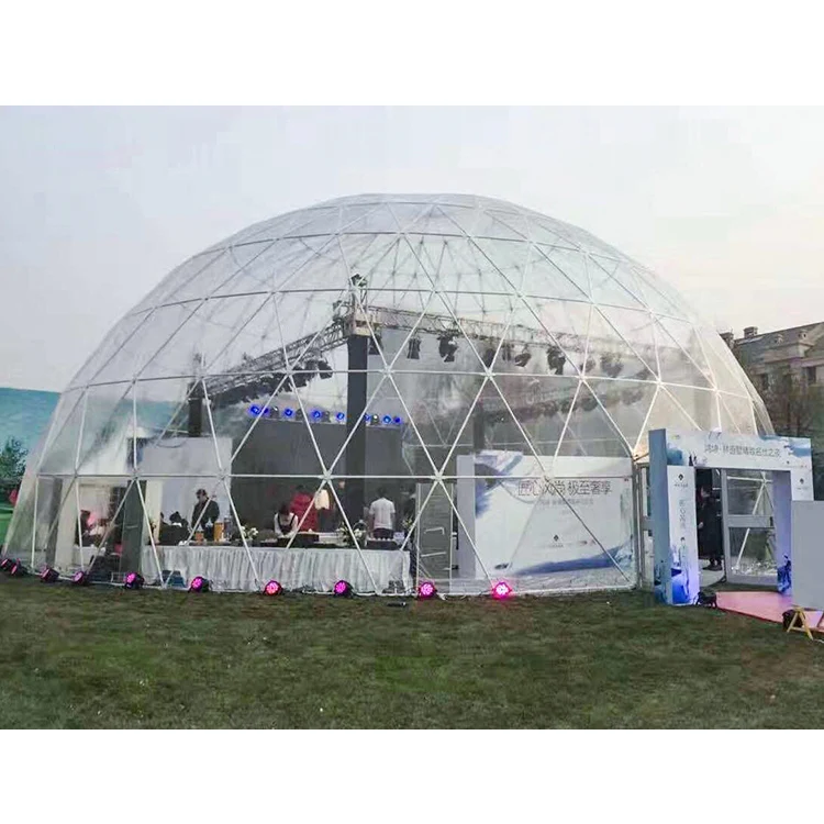 Customized igloo tent outdoor transparent 9 meter domo industrial musical big dome marquee clear plastic 20m dome event tent