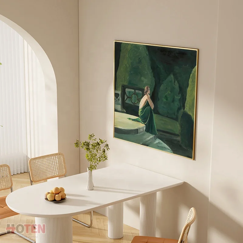 PROM girl oil painting Modern Handmade Dancing Dress Girl Portrait Oil Painting For Home Hotel Decoration Arts