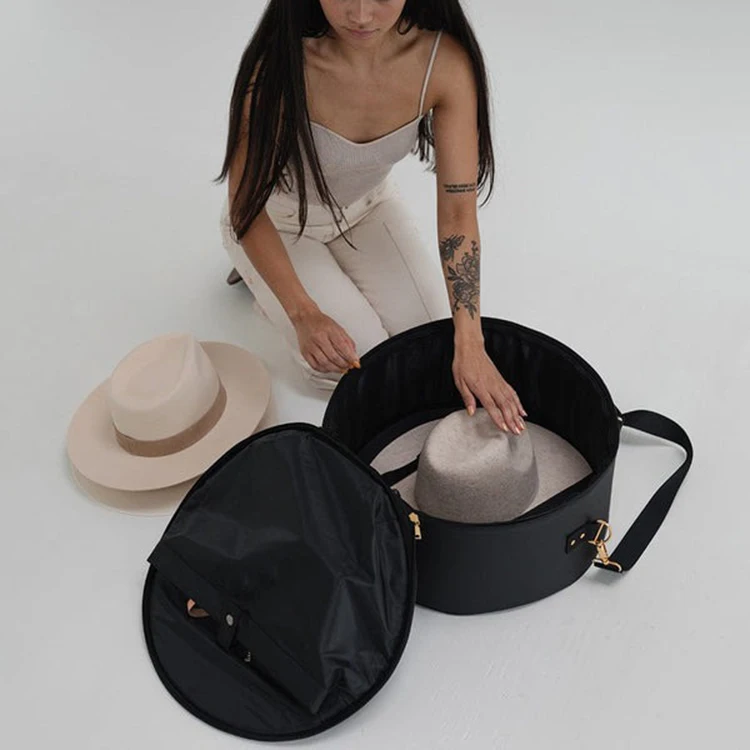 Large Capacity Hat Storage Box Travel Foldable Oxford Hat Travel Case