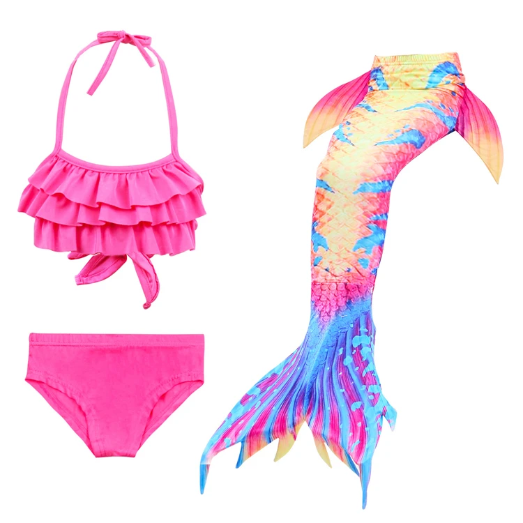 2019 new beautiful little girls mermaid tail swim suit kids bikini cosplay costume