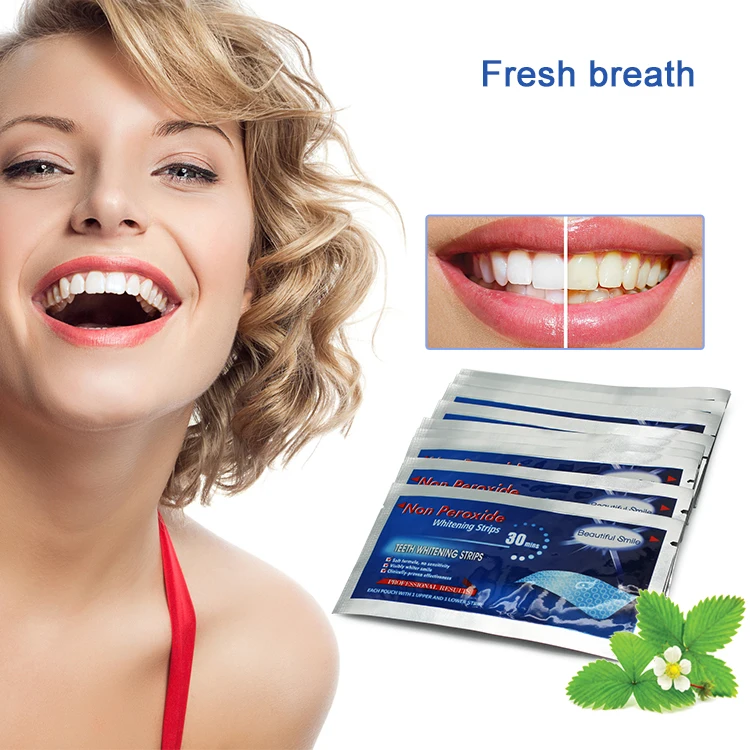 Hot Sale Beautiful Smile Fast Effective Non Peroxide Teeth Whitening Strips