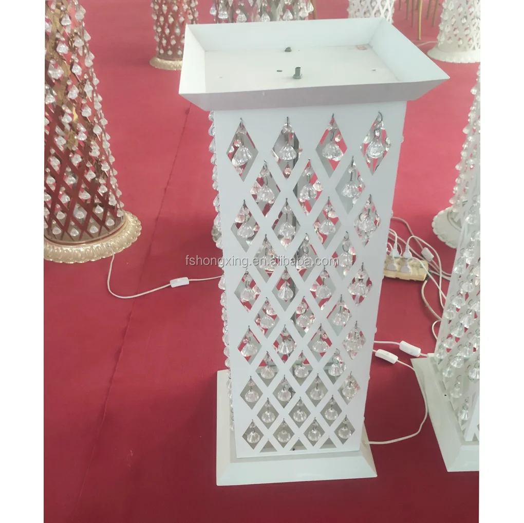 led light white indian wedding pillars for wedding walkway decoration