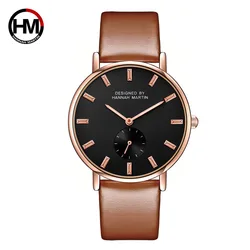 New women Luxury Brand quartz xfcs dw clock Ladies rose gold brown watches with Small second dial wrok