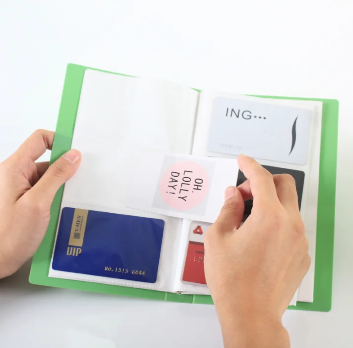 Модный держатель для визиток карамельных цветов, полипропиленовый пластиковый альбом для визитных карточек, держатель для удостоверения личности с футляром