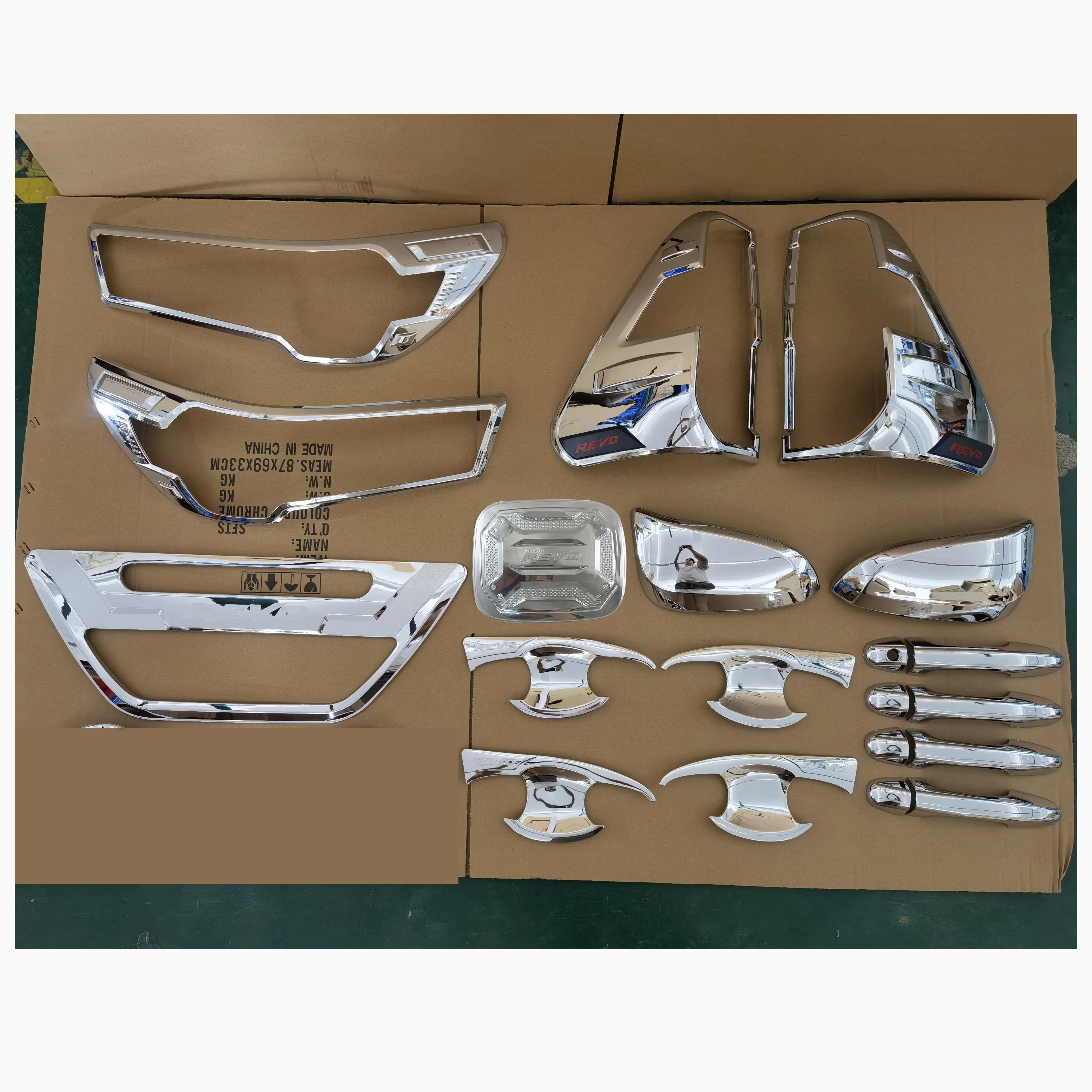 2020 For Toyota Hilux Revo Royal Saloon Chrome Accessories Trim Stickers Car Styling mirror cover heda lanp  tail lamp cover