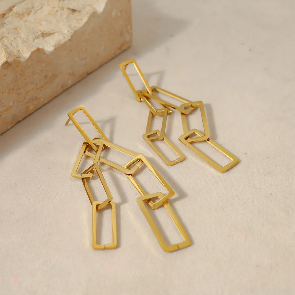 Hot Sales Wholesale Stainless Steel plated 14K 18K Real Gold Pig Nose Chain Earrings for Women