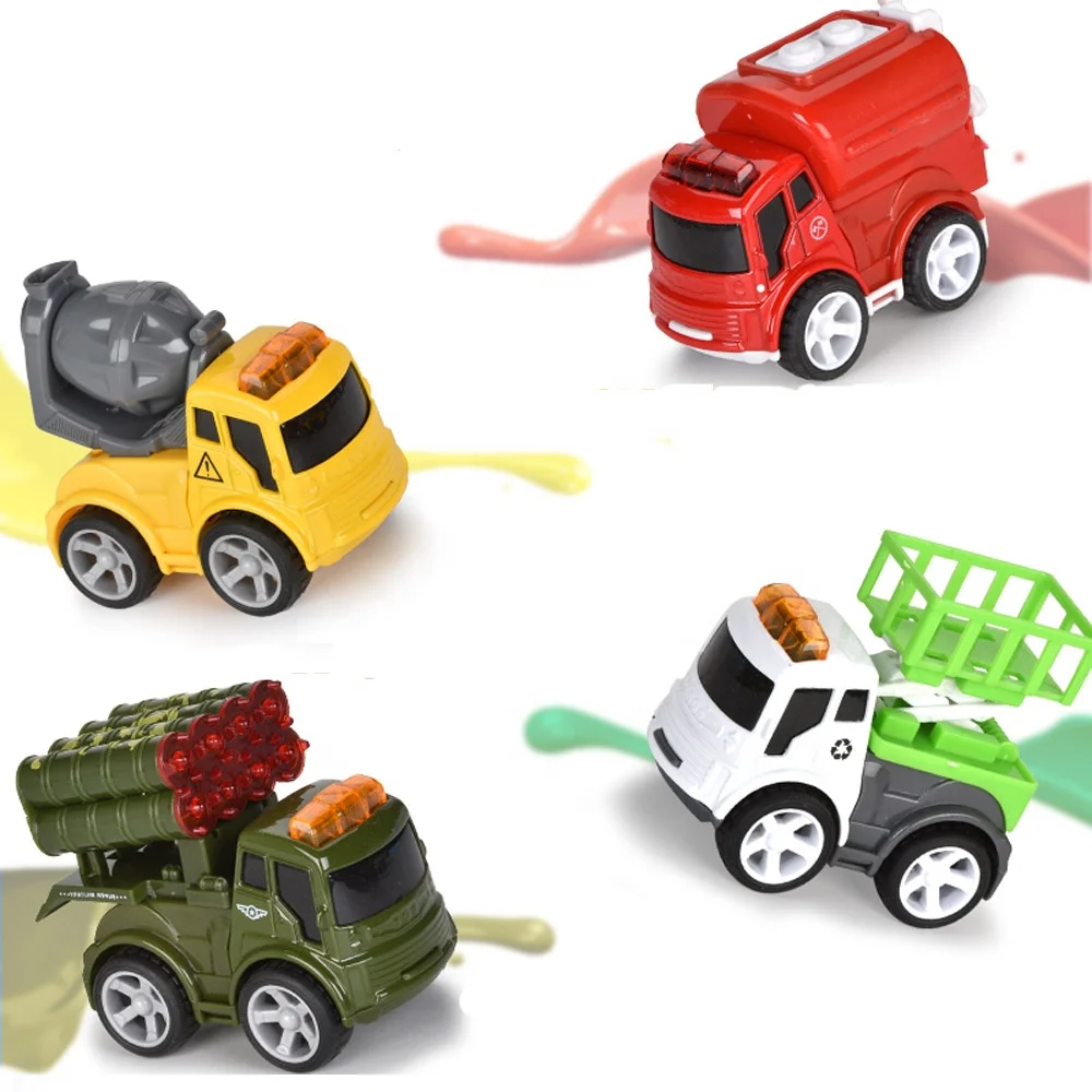 
Wholesale Q pull back fire engine truck toy die cast model car 8 pcs 