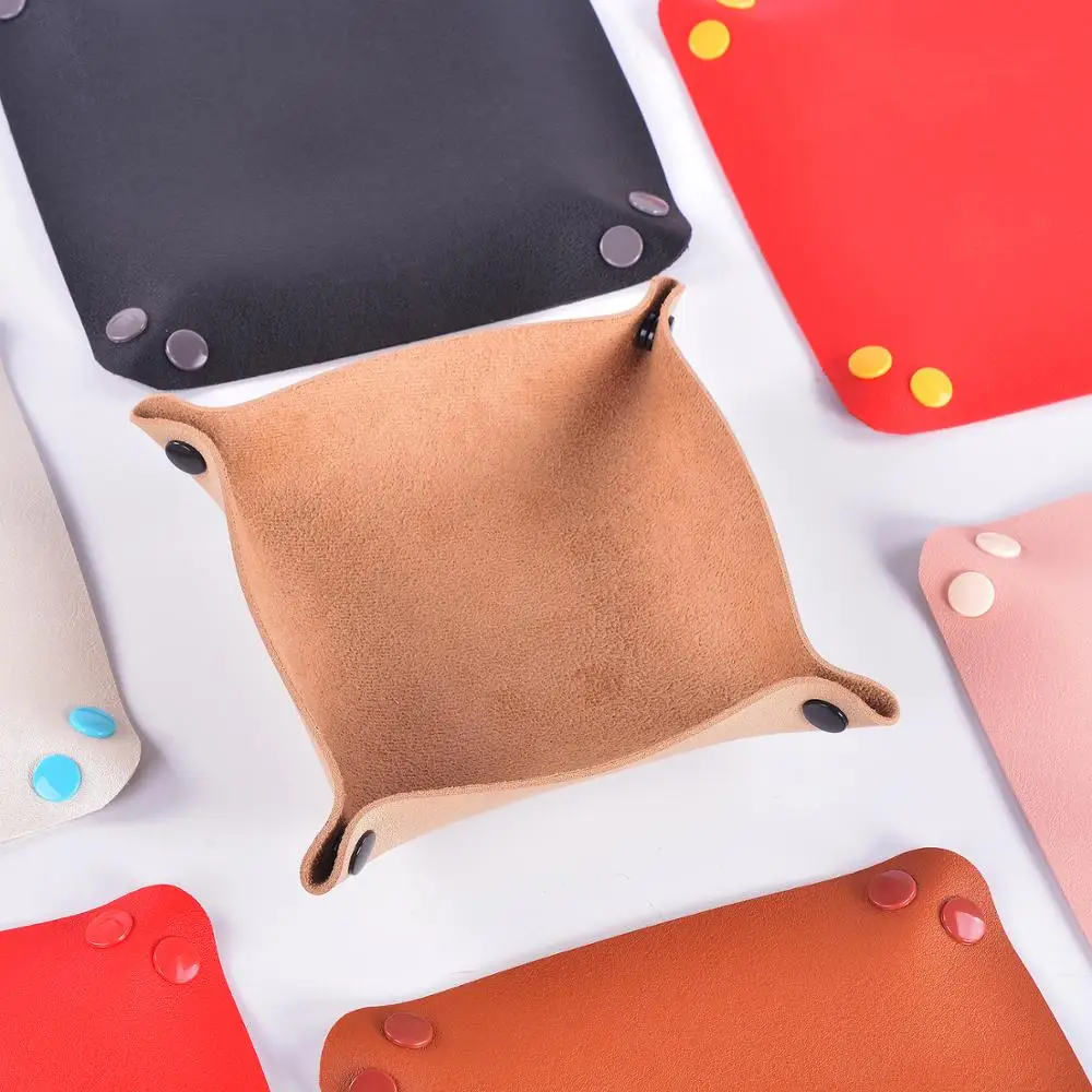 2020 very cheap household supplies faux leather rolling key tray desk drawer organizer tray in low price