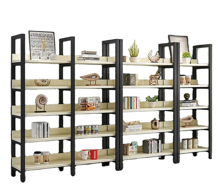 4-х уровневая Книжная Полка Стеллаж Для Хранения Полки имитация дерева Акцент мебель адвокатского сословия металлический каркас