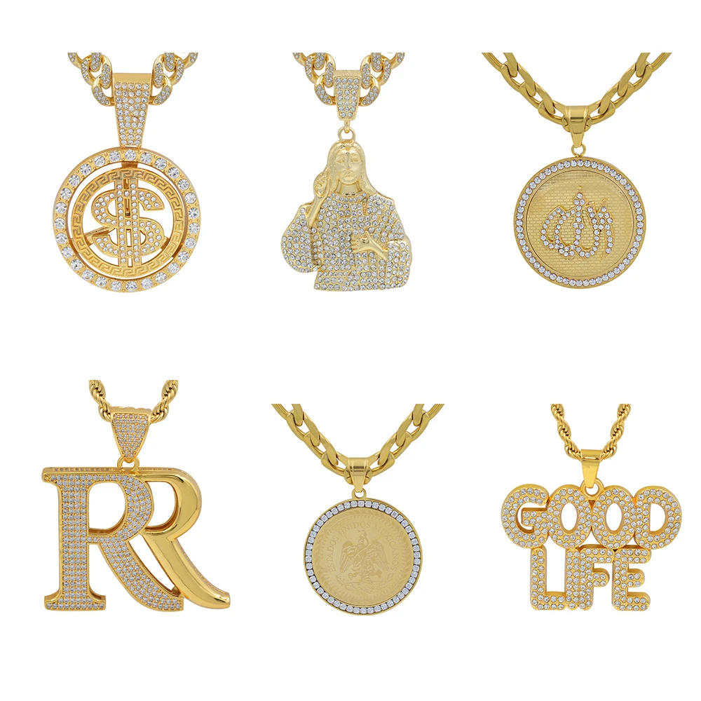 Hip Hop Iced Out Moisannite Silver Gold Plated San Judas Holy Maria Saint Benedict Cross Candy Bear Pendant Stainless Steel