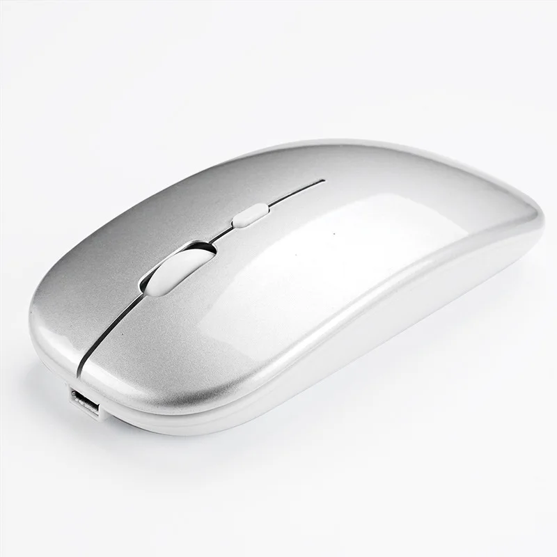 Беспроводная оптическая мышь, эргономичная тонкая Бесшумная перезаряжаемая мышь для ноутбука 2,4 ГГц