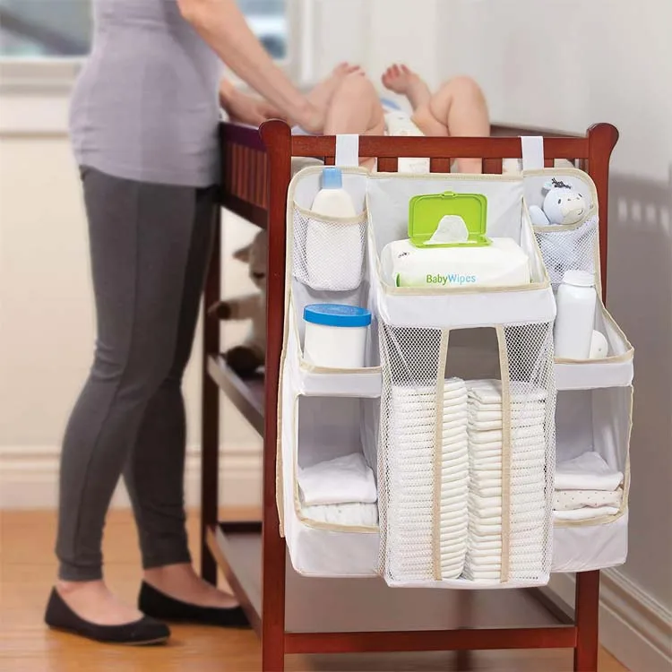high quality multi-function storage hanging baby nursery diaper organizer