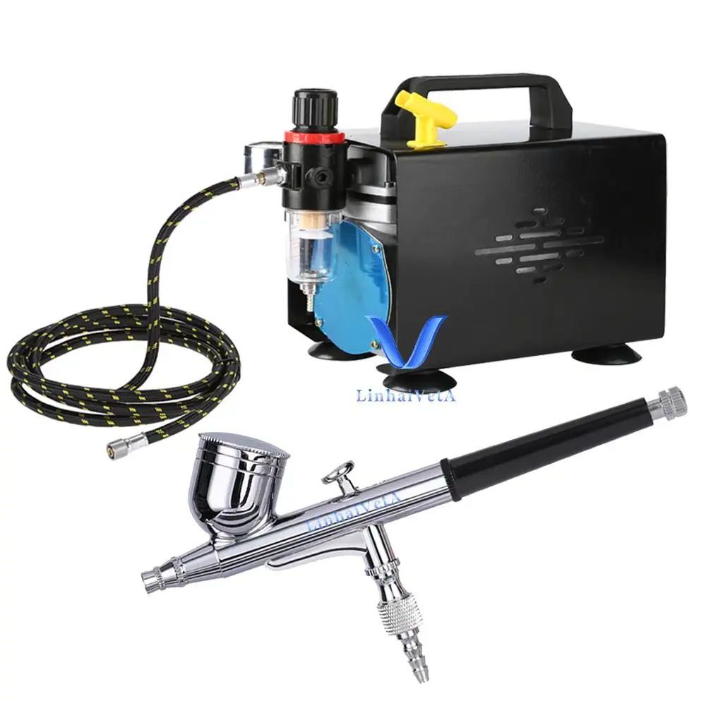 LinhaivetA portable hobby nail airbrush compressor gun kit air brush machine