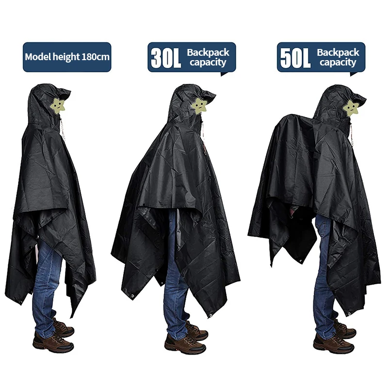 Eco-Friendly Fashionable Waterproof Raincoat Adults Long Hood Big Brim Soft PU Rain Poncho Disposable Outdoor Rainwear
