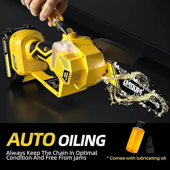 EU Stock 6 Inch Portable Brushless Mini Chainsaw Cordless High Quality Electric Chainsaw Handheld Small Saw