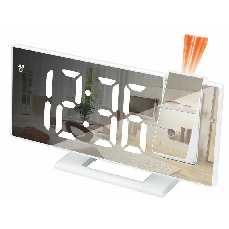 wall desk clock smart  alarm clock digital mirror screen in home bedroom backlight digital led alarm clock with projector