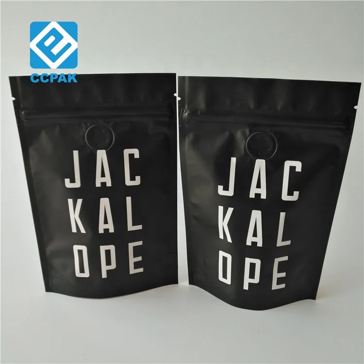 8oz 12oz Doy pack aluminum foil Zip lock coffee beans packaging bag with degassing valve