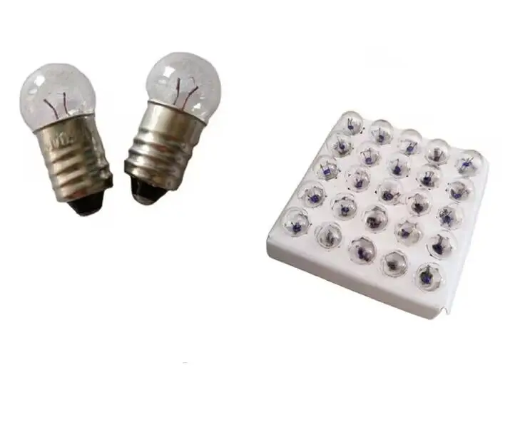 E10 mini indicator light bulb 2.5V0.3A / 4.8V0.3A / 6.5V0.15A E10 base flashlight replacement bulb