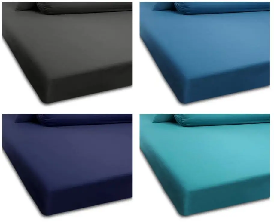 Polyester Bedding Fitted Sheet with Elastic Corner Bands White Plain Custom Logo