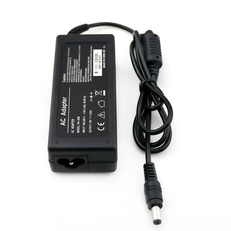 Laptop battery charger ac dc power adapter 19V 3.42A 65W for Toshiba