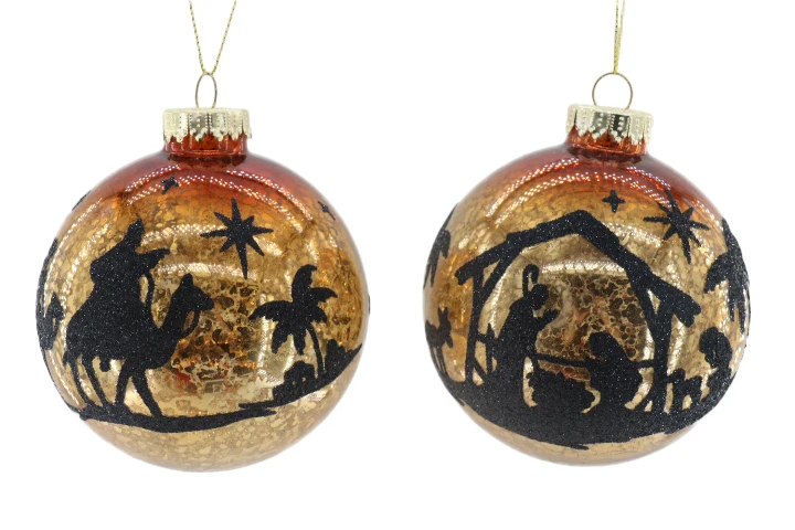 Handmade 10cm Transparent Glass Christmas Hanging Ball Eco-Friendly Indoor Fireplace Christmas Tree Pendant Decorations