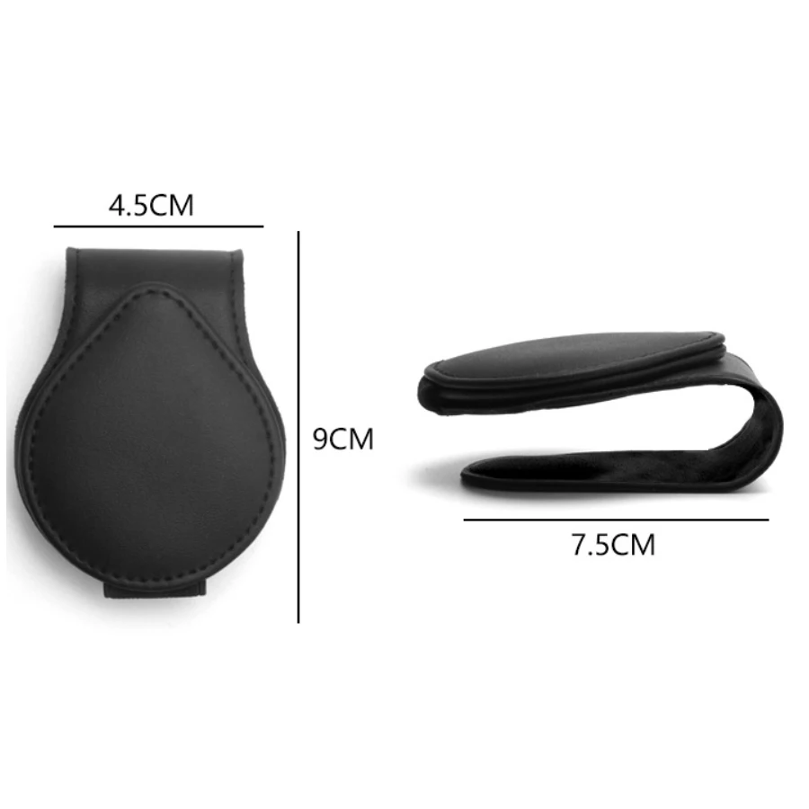 High Quality Luxury Leather Magnetic Auto Car SUV Sun Visor Sunglasses Clip Holder