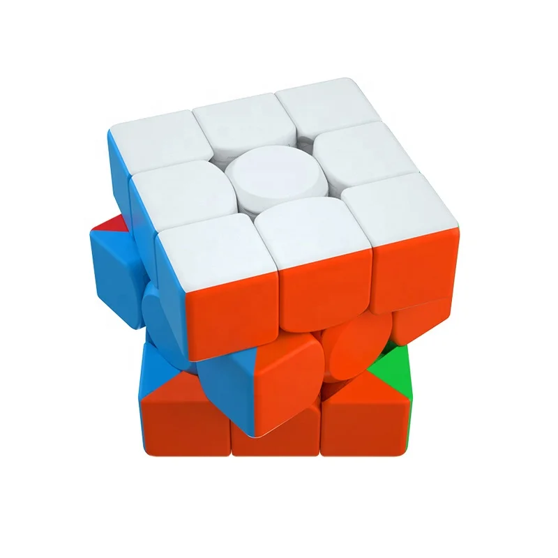 Brain Toy Speed Cube Plastic Turning Magnetic Magic Puzzle Game Solid Colour Magic Cube For Adult