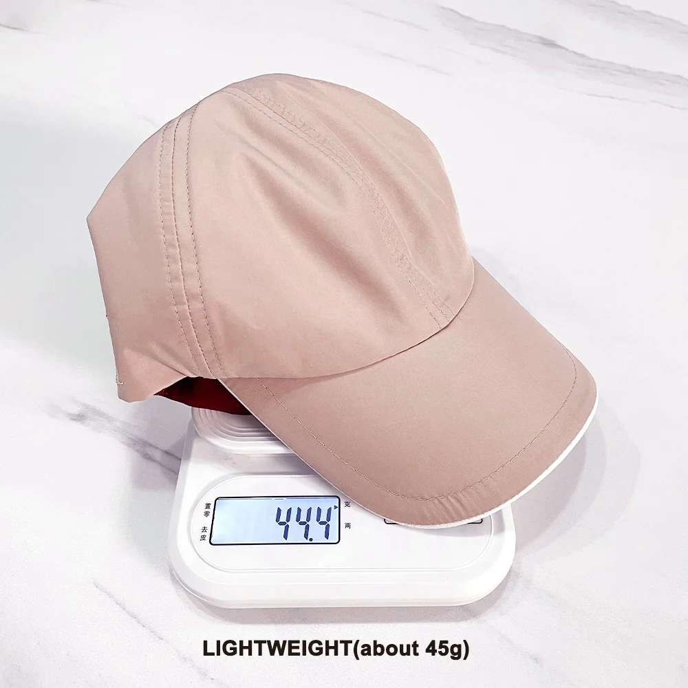 Qianzun sport material active hat side embroidered adjustable quick dry reflective blank 6 panel nylon custom baseball cap