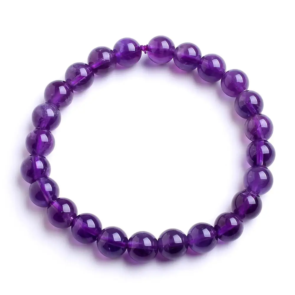 Wholesale Jewelry 19cm 8mm Gemstone Beads Crystal Rock Healing Beaded Stretch Natural Stone Bracelets
