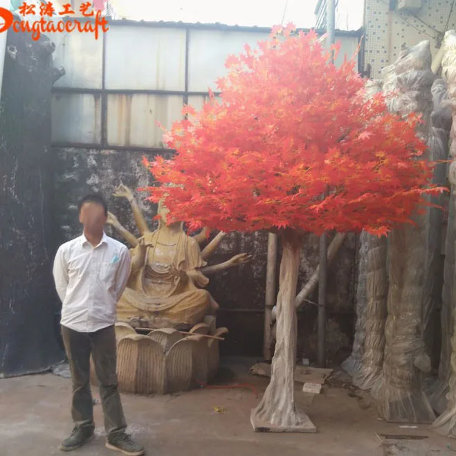 Landscape Japanese Autumn Tree Red Leaf Fiberglass Artificial Maple Tree Large Artificial Decorative Tree For Outdoor