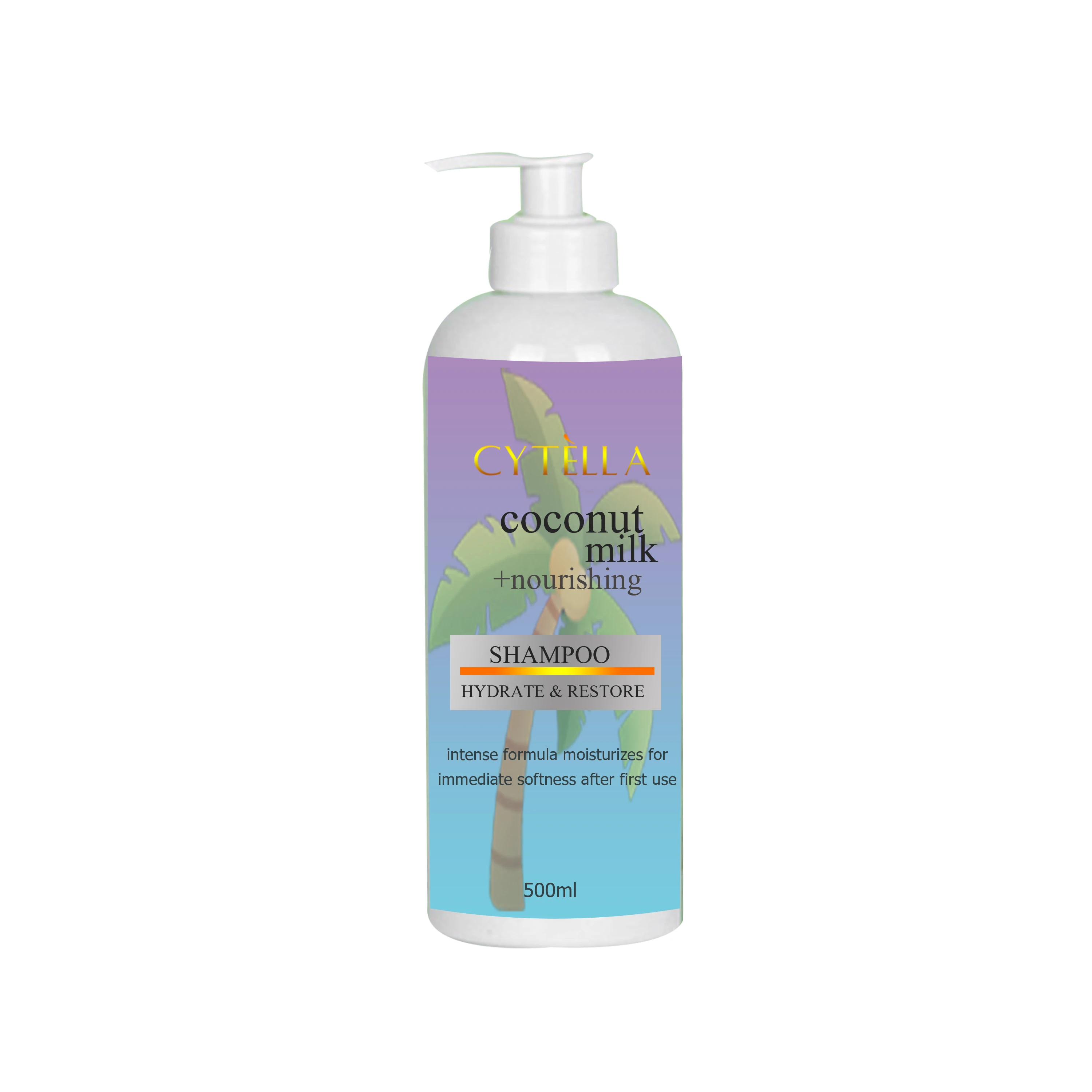 Hot selling self owned brand coconut oil hair repair and moisturizing shampoo for damaged hair