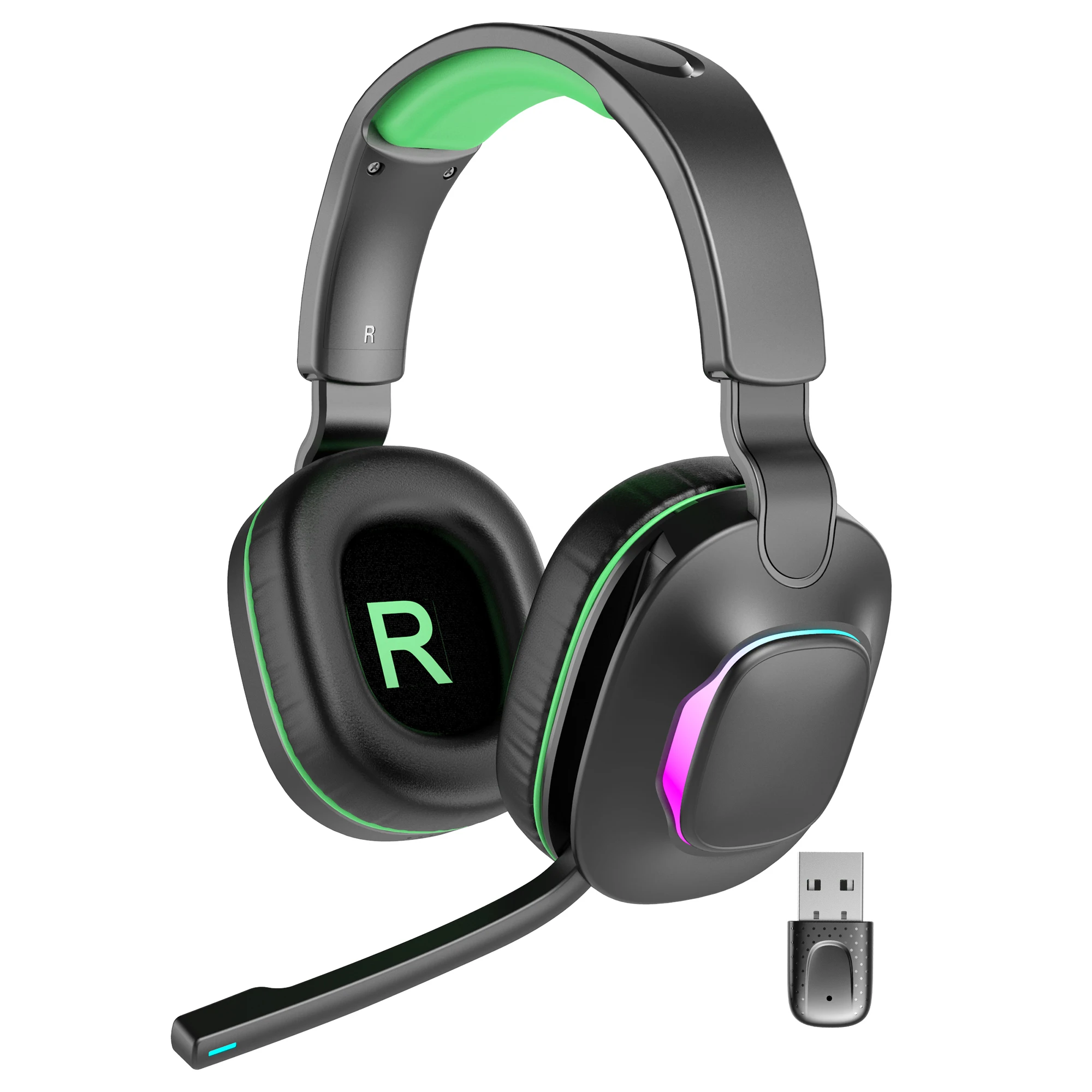 2.4Ghz And Bluetooth Dual Mode Rgb Headphones Wireless Gaming Headset With 2.4G Usb Dongle