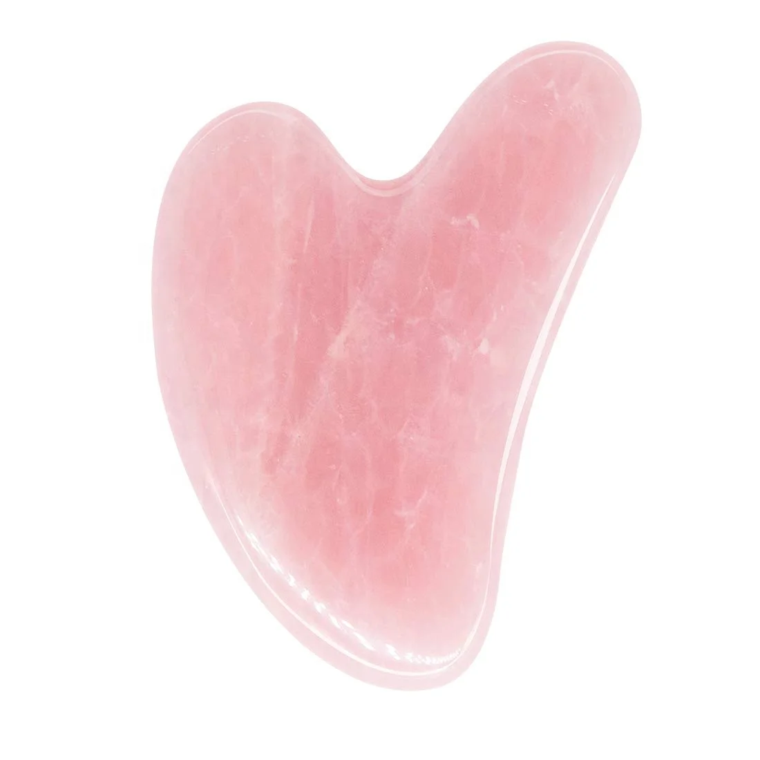 Custom Logo Natural Pink Quartz Gemstone Skin Lifting Body Massage Gua Sha Stone