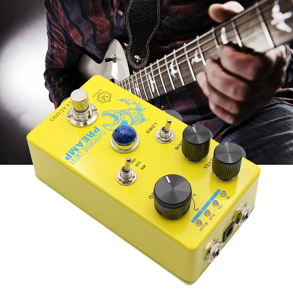 New Preamp Aluminum Alloy Guitar Effects Pedal Board Distortion Overdrive Electric Guitar Pedals 4 Modes Button for Guitar Bass