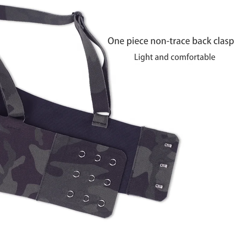 High Quality Women Bralette Printed Seamless Camo Jelly Glue Bra With Removable Pads Ladies