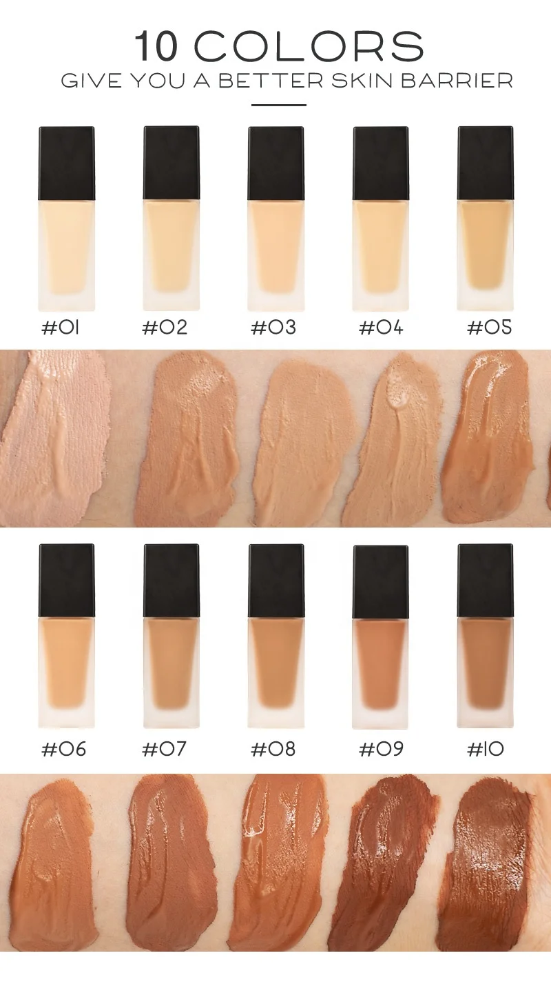 Private Label Cosmetic Liquid Foundation Moisturizing Concealer Makeup Liquid Foundation